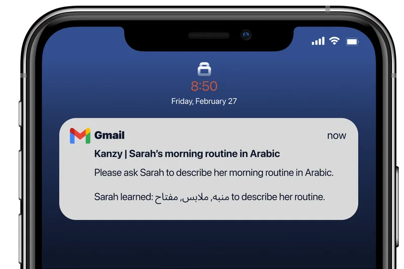 Parent receiving mobile update
